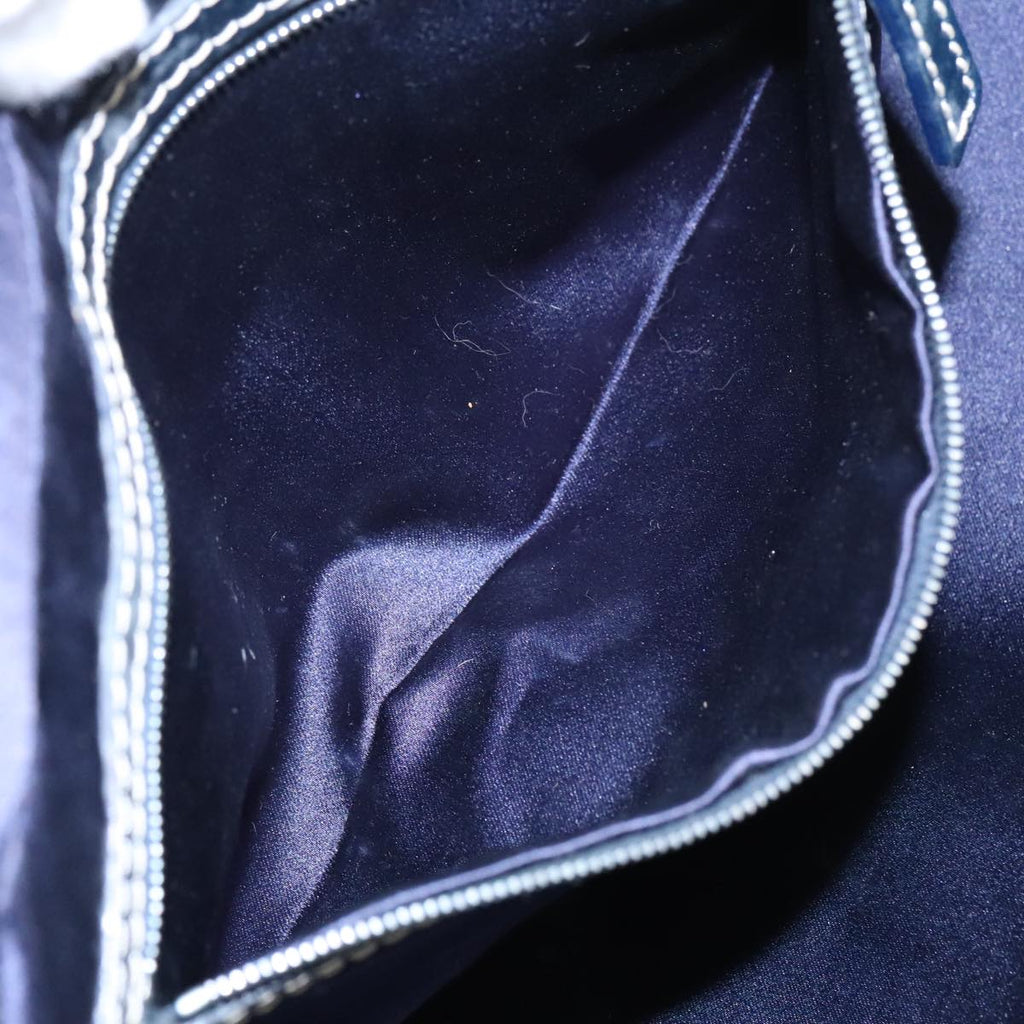 FENDI Zucchino Canvas Hand Bag Navy Silver 105071