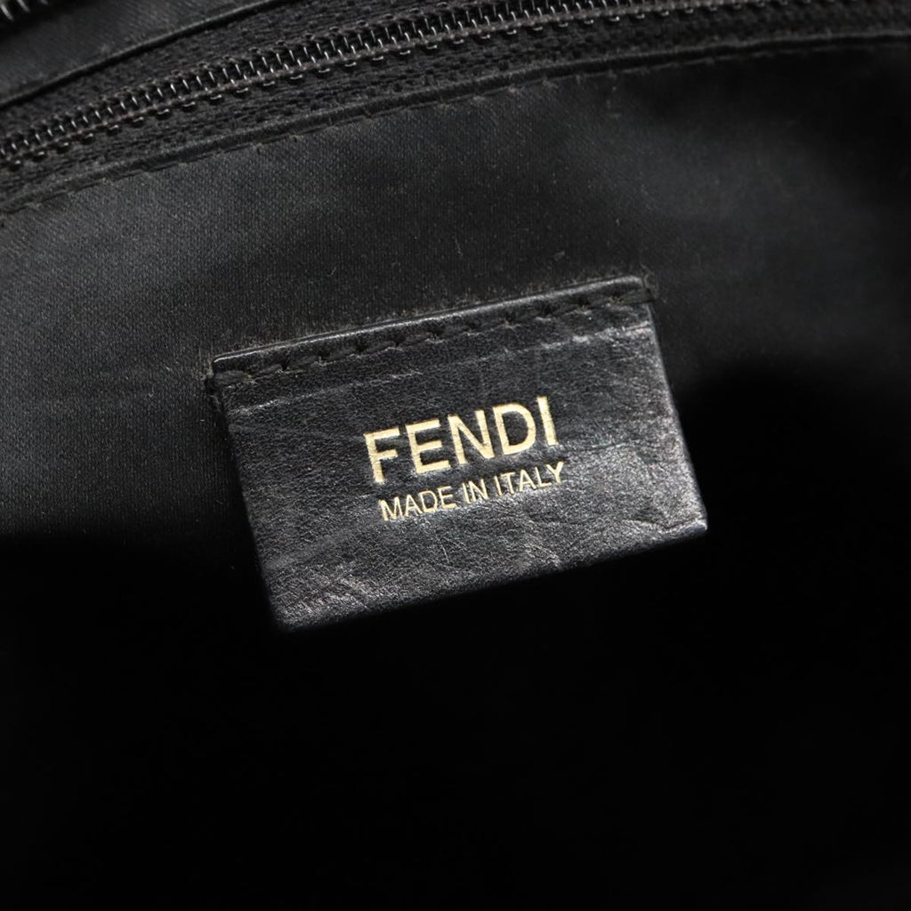 FENDI Zucca Canvas Quilted Tote Bag Brown Black 105094