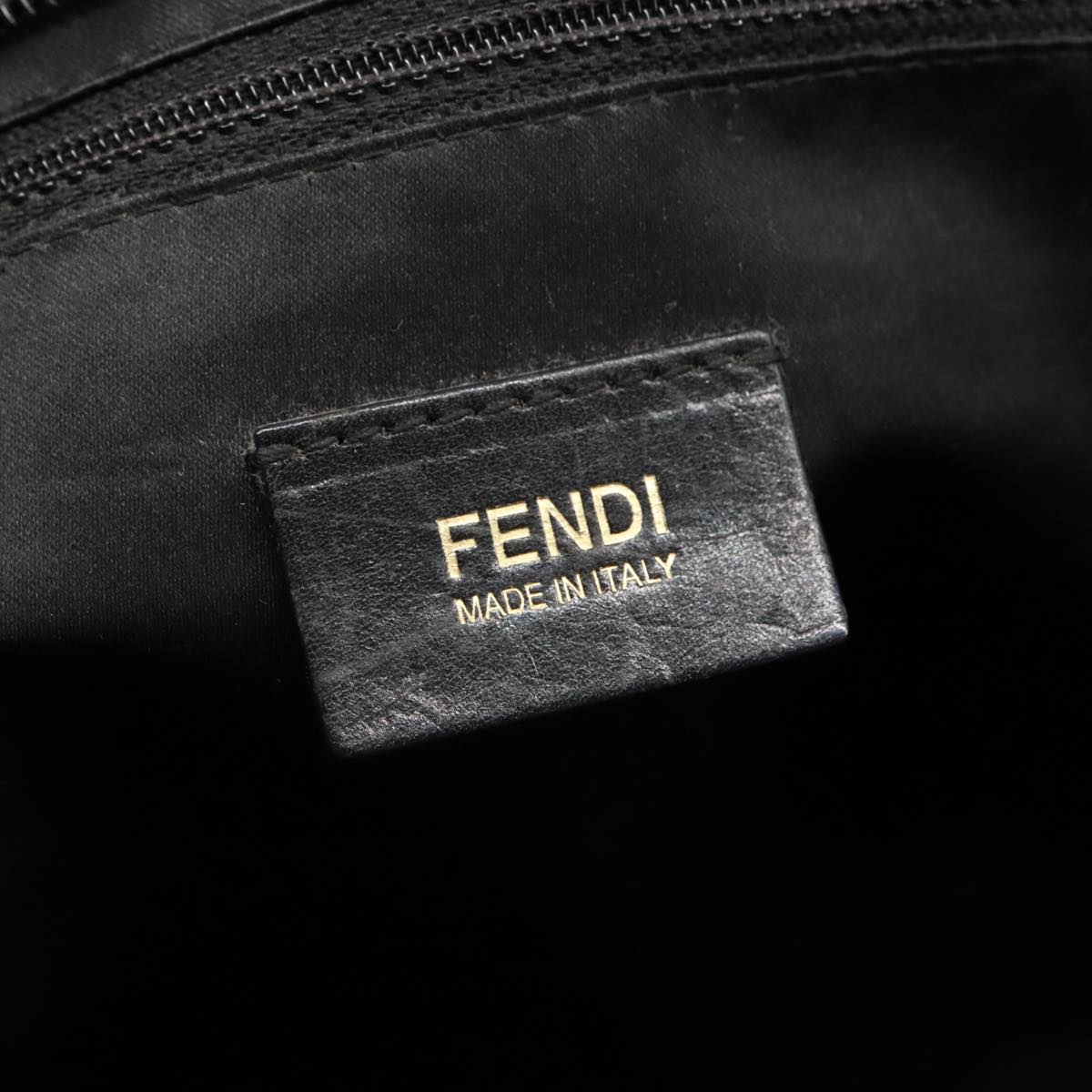 FENDI Zucca Canvas Quilted Tote Bag Brown Black 105094