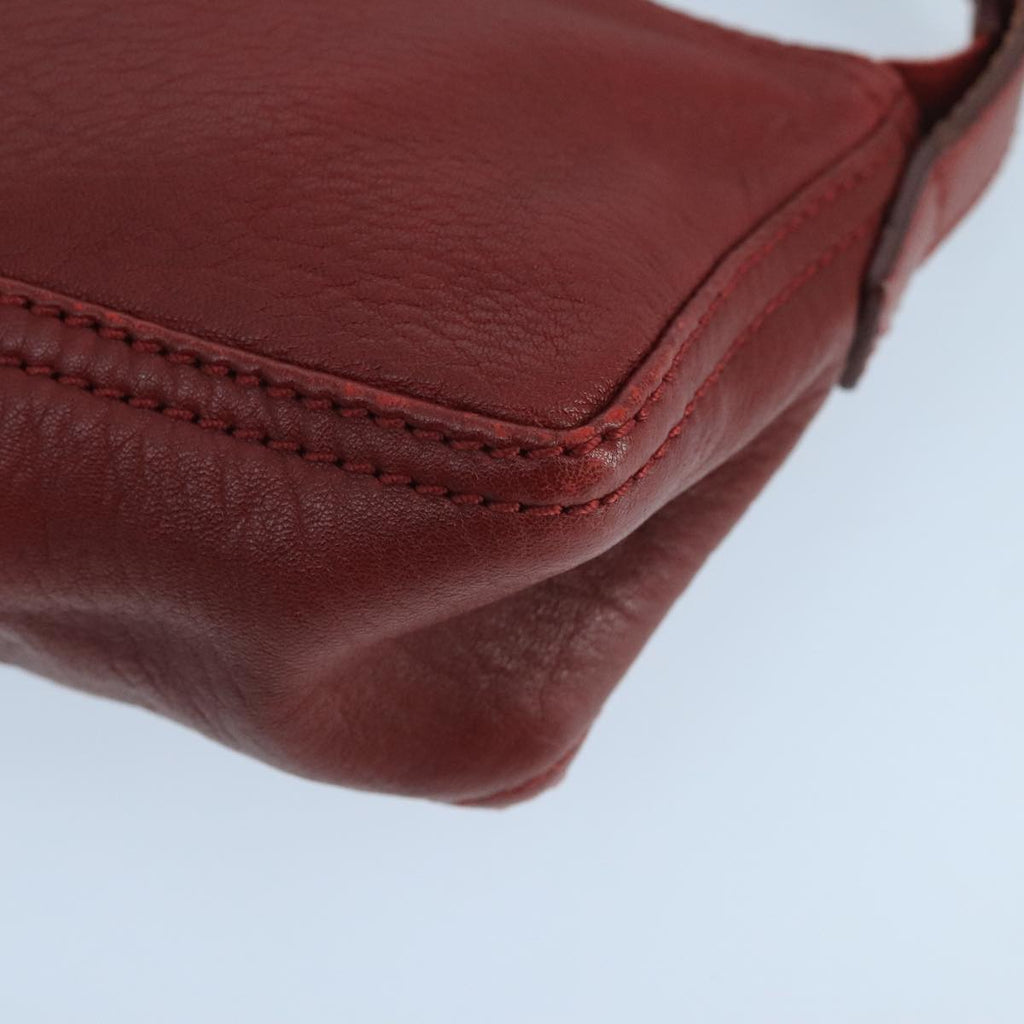 FENDI Shoulder Bag Leather Red Gold 105129
