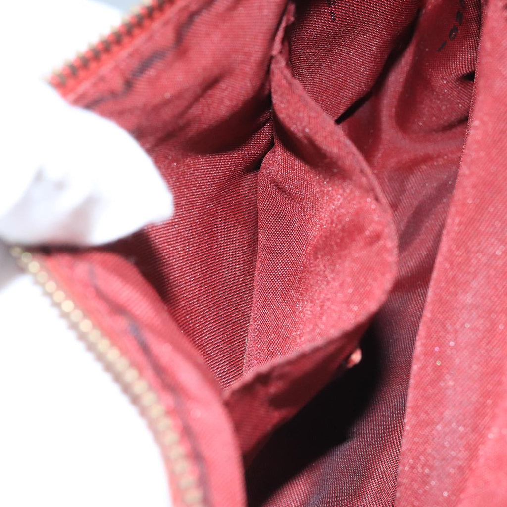 FENDI Shoulder Bag Leather Red Gold 105129