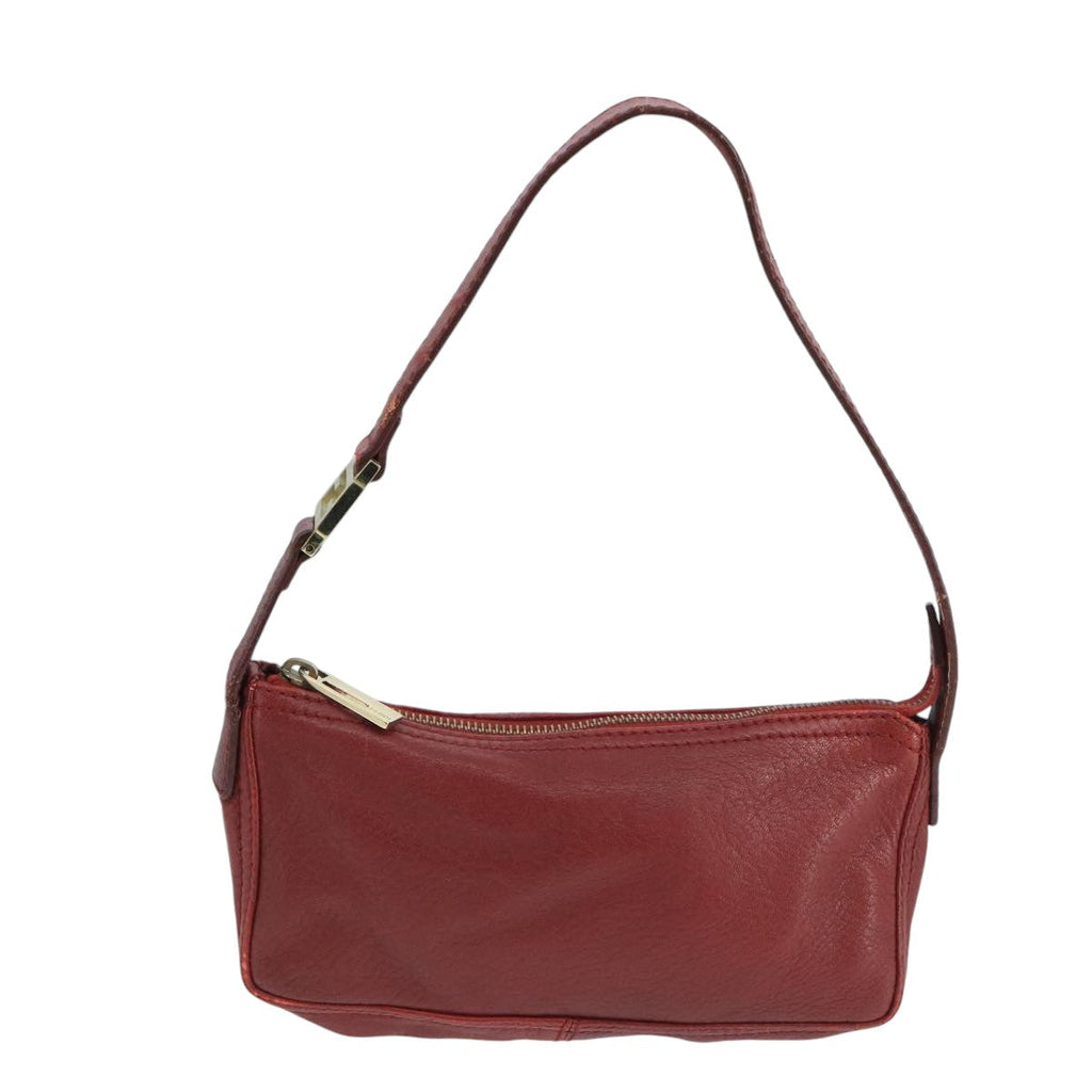 FENDI Shoulder Bag Leather Red Gold 105129