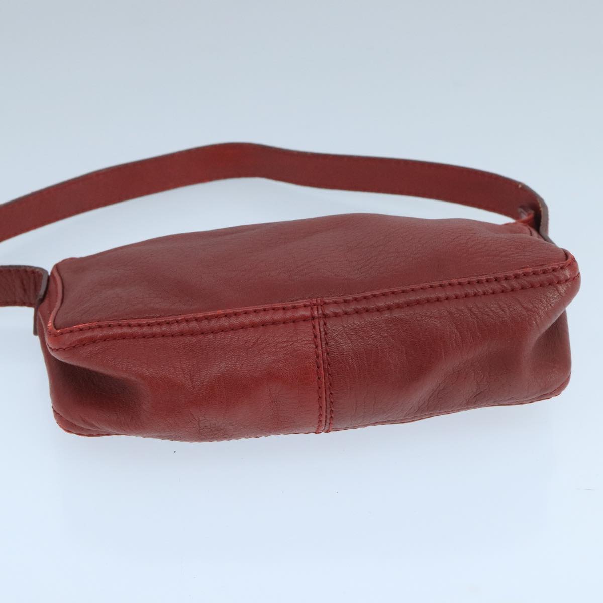 FENDI Shoulder Bag Leather Red Gold 105129