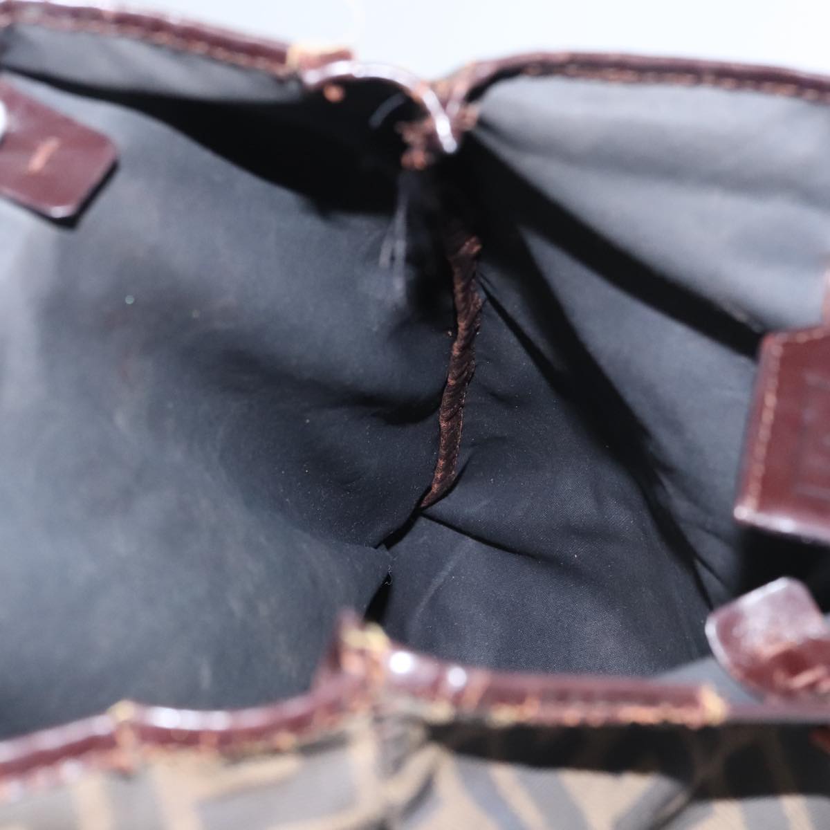 FENDI Zucca Canvas Tote Bag Brown Black 105206