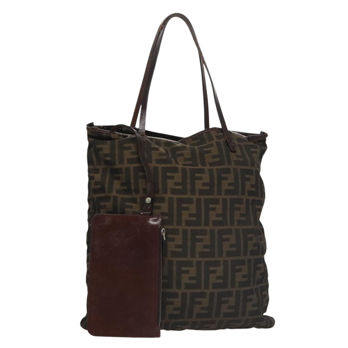 FENDI Zucca Canvas Tote Bag Brown Black 105206