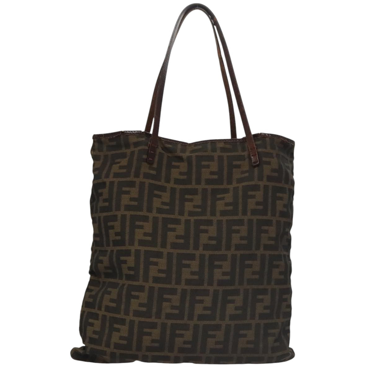 FENDI Zucca Canvas Tote Bag Brown Black 105206
