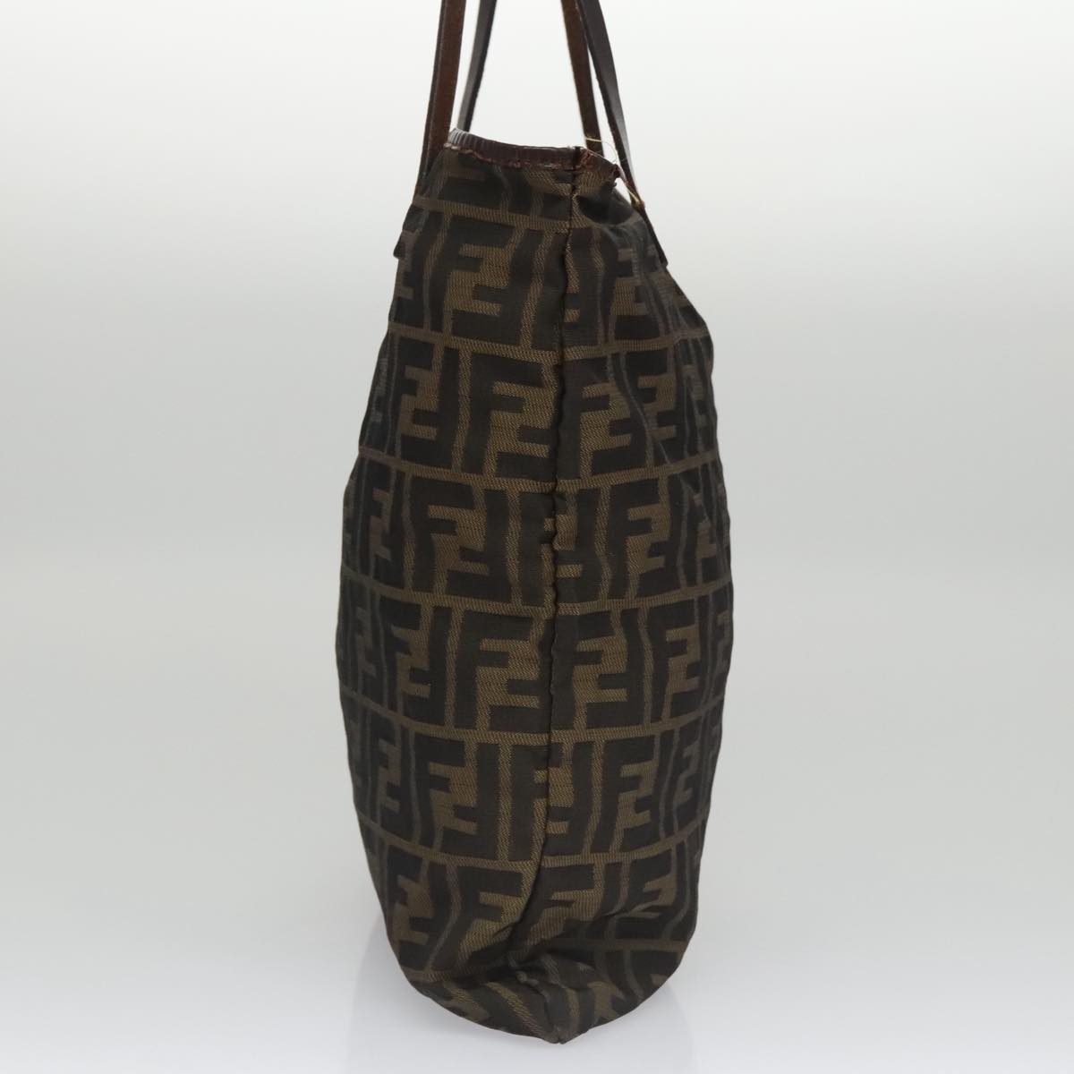 FENDI Zucca Canvas Tote Bag Brown Black 105206