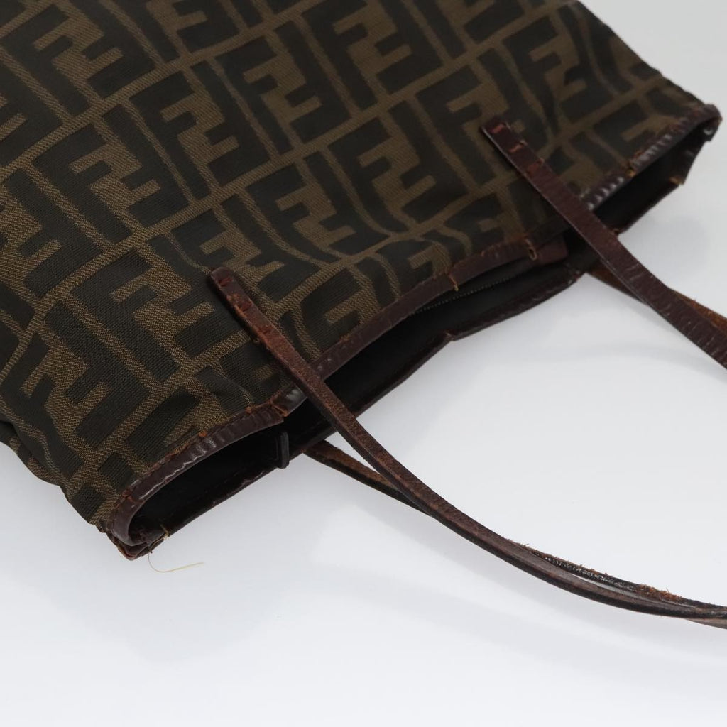 FENDI Zucca Canvas Tote Bag Brown Black 105206