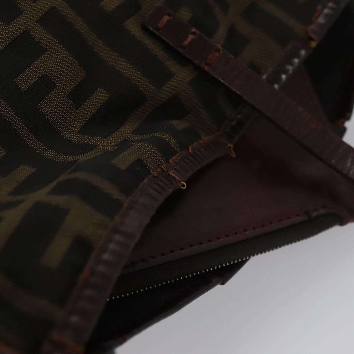 FENDI Zucca Canvas Tote Bag Brown Black 105206