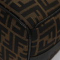 FENDI Zucca Canvas Vanity Hand Bag Brown Black gold 105251