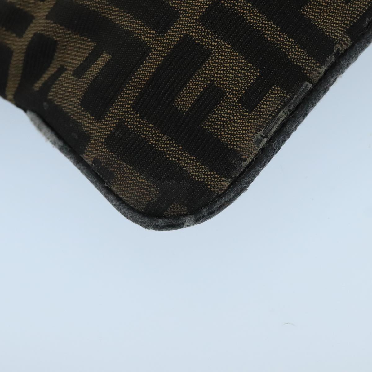FENDI Zucca Canvas Mamma Shoulder Bag Brown Black Gold 105316