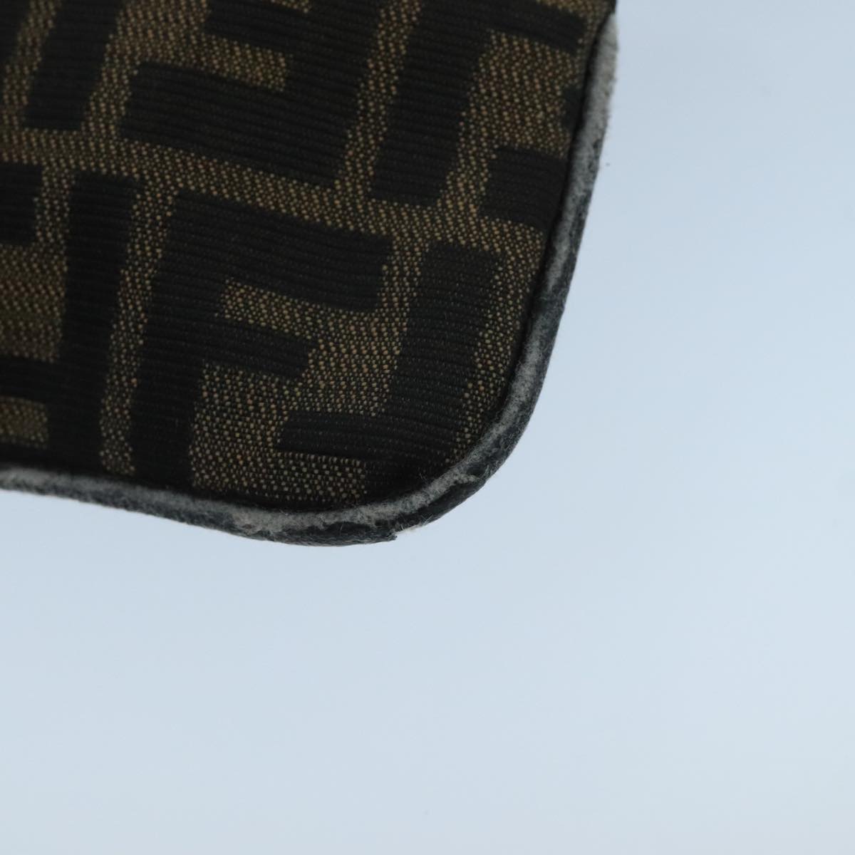 FENDI Zucca Canvas Mamma Shoulder Bag Brown Black Gold 105316