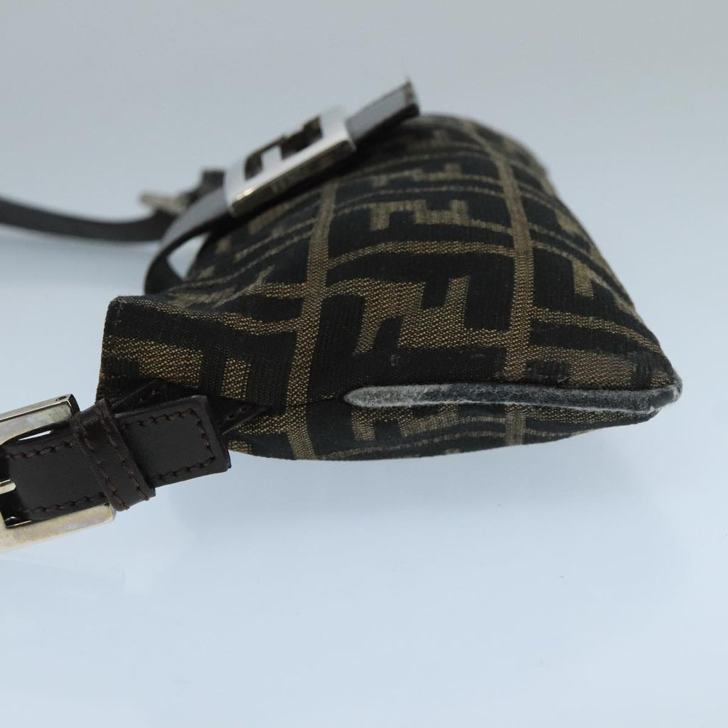 FENDI Zucca Canvas Mamma Shoulder Bag Brown Black Gold 105316
