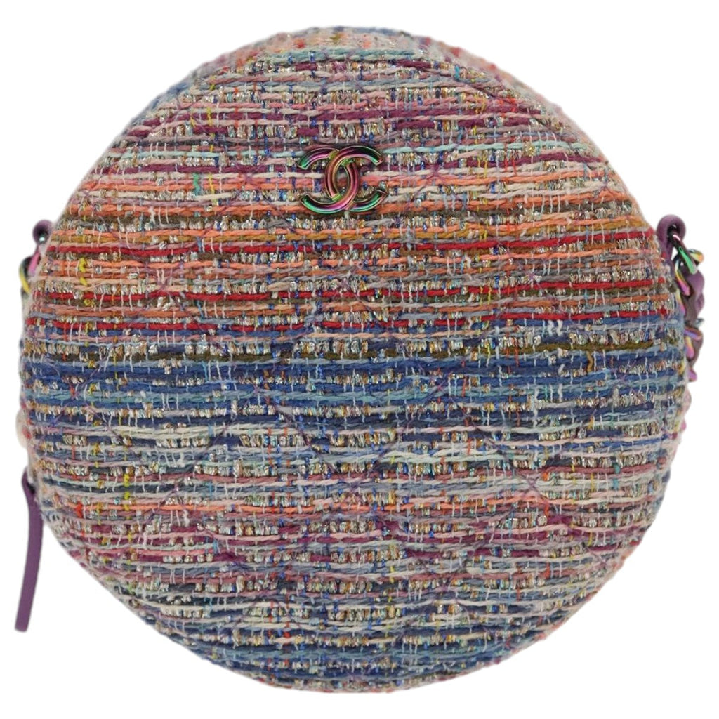 CHANEL Chain Shoulder Bag Tweed Rainbow CC 105332S