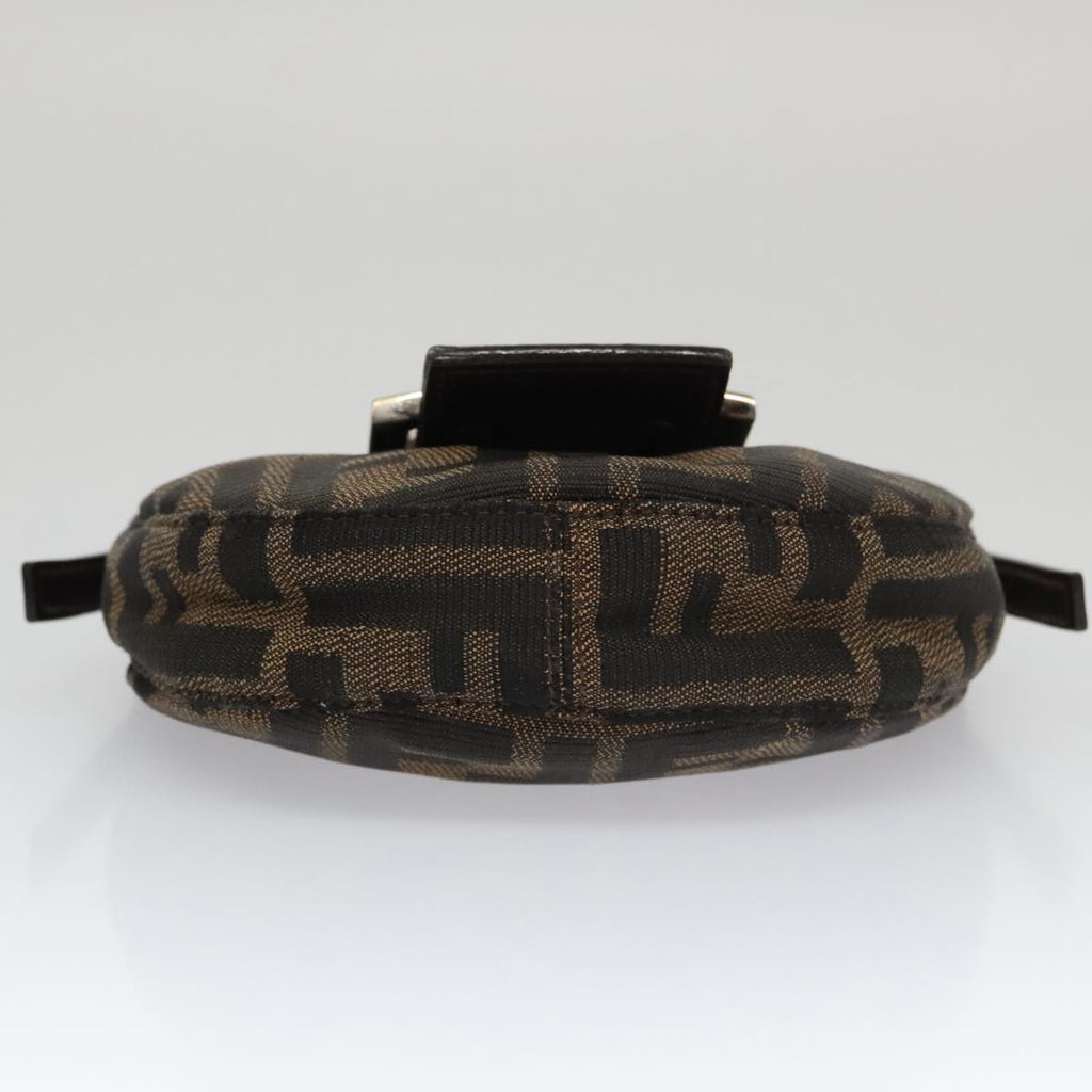 FENDI Zucca Canvas Mini Croissant Hand Bag Black Brown 105350