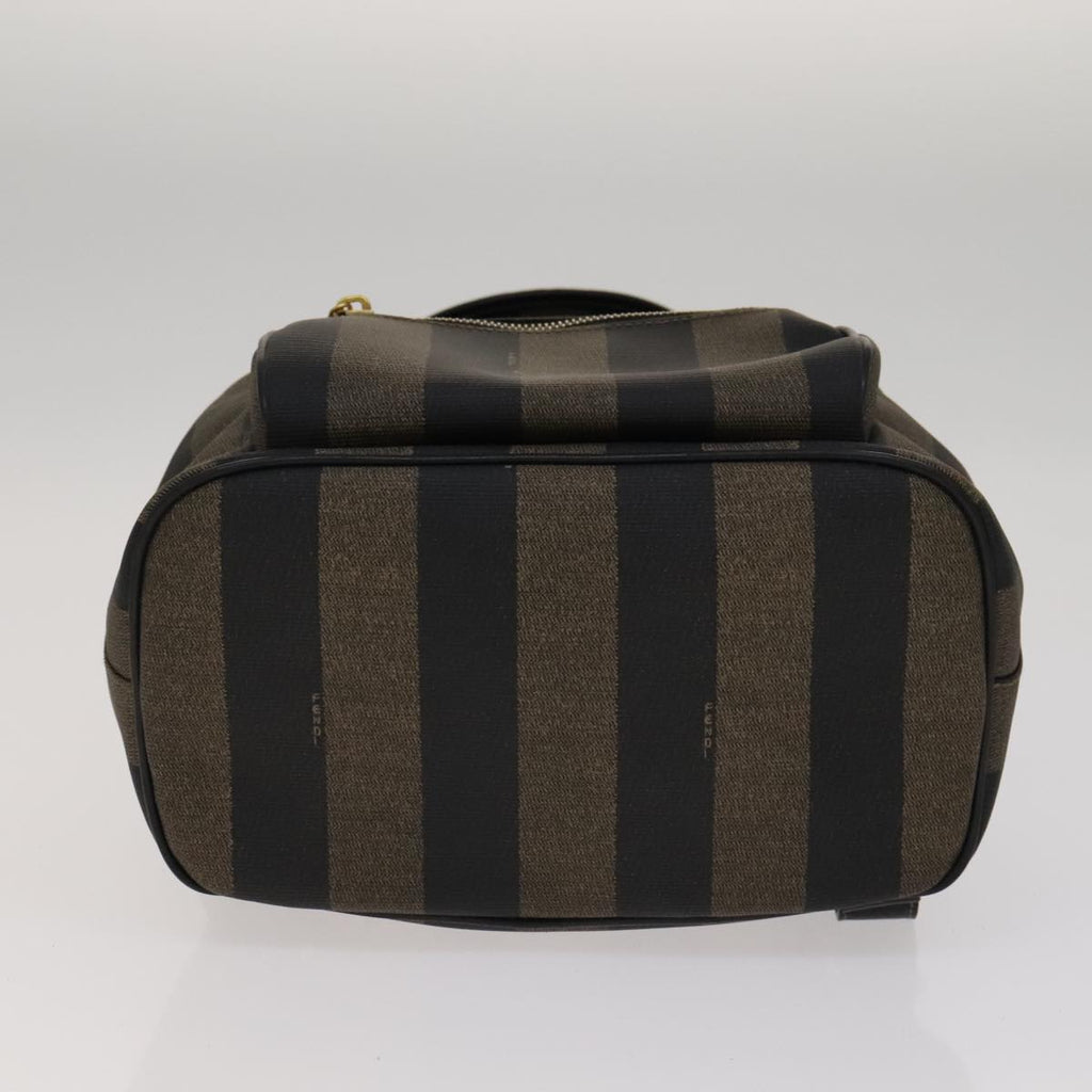 FENDI Pecan Canvas Backpack PVC Brown Black Gold 105418