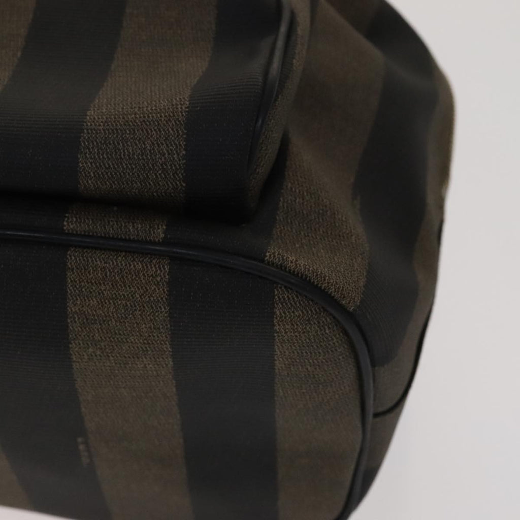 FENDI Pecan Canvas Backpack PVC Brown Black Gold 105418