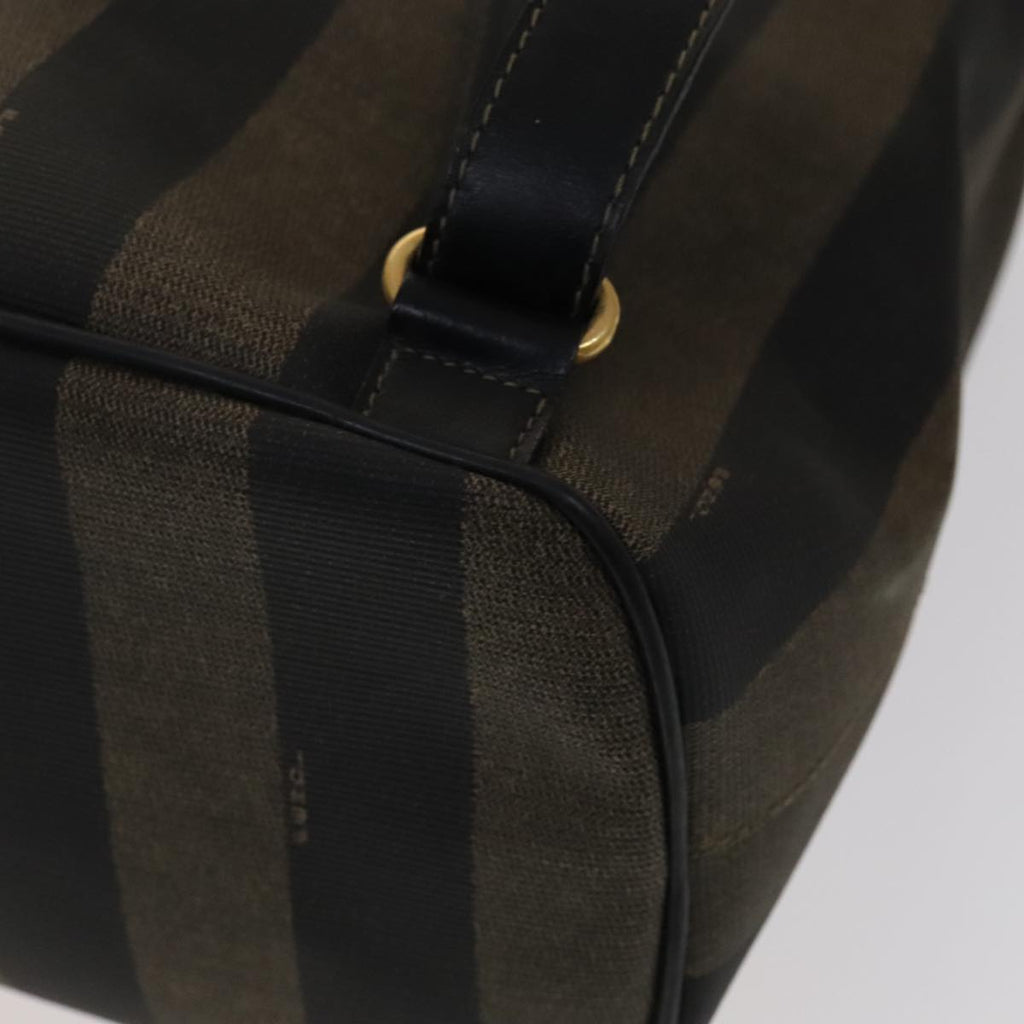 FENDI Pecan Canvas Backpack PVC Brown Black Gold 105418