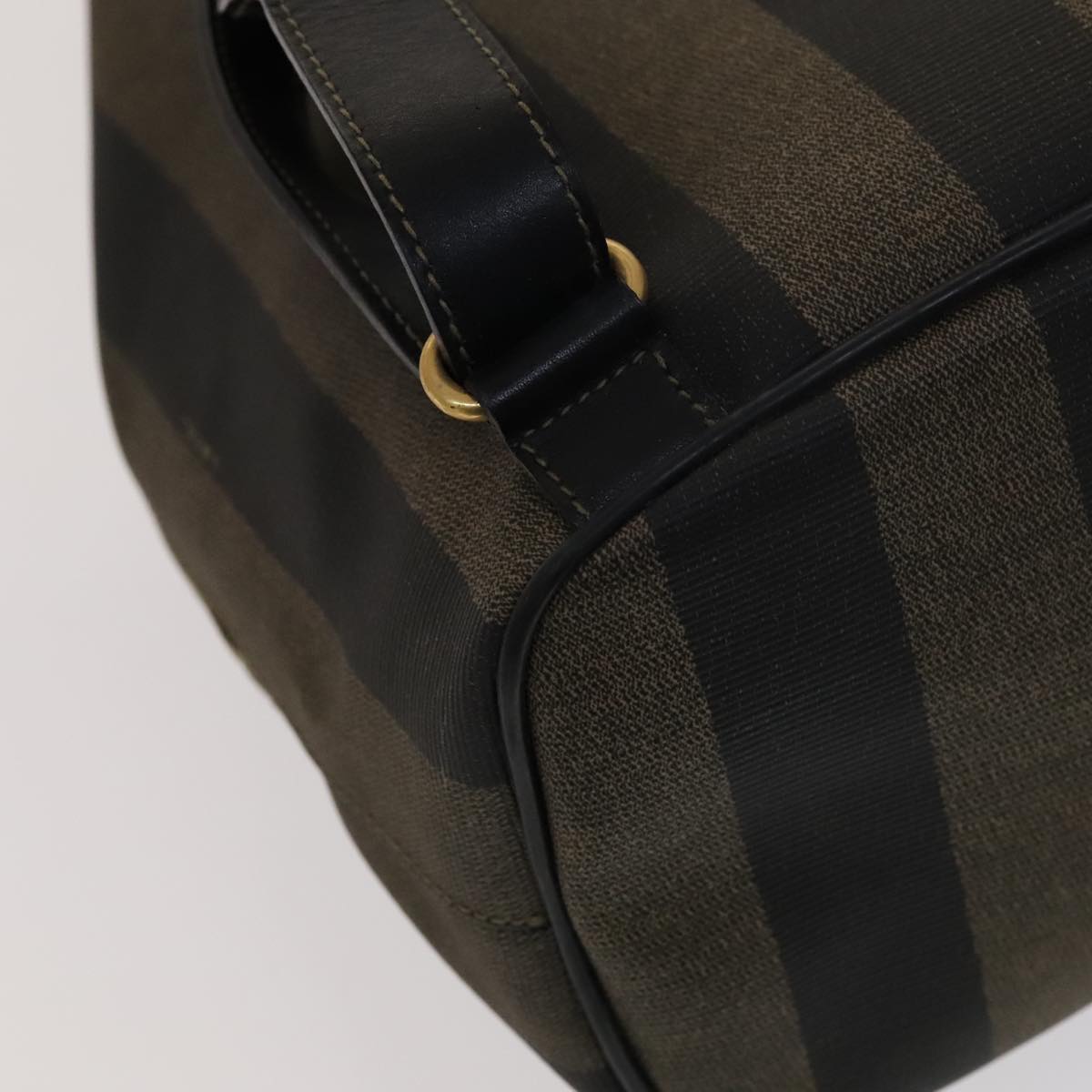 FENDI Pecan Canvas Backpack PVC Brown Black Gold 105418