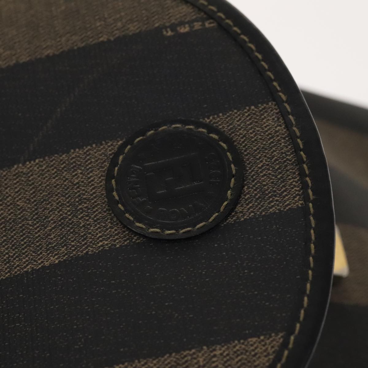 FENDI Pecan Canvas Backpack PVC Brown Black Gold 105418