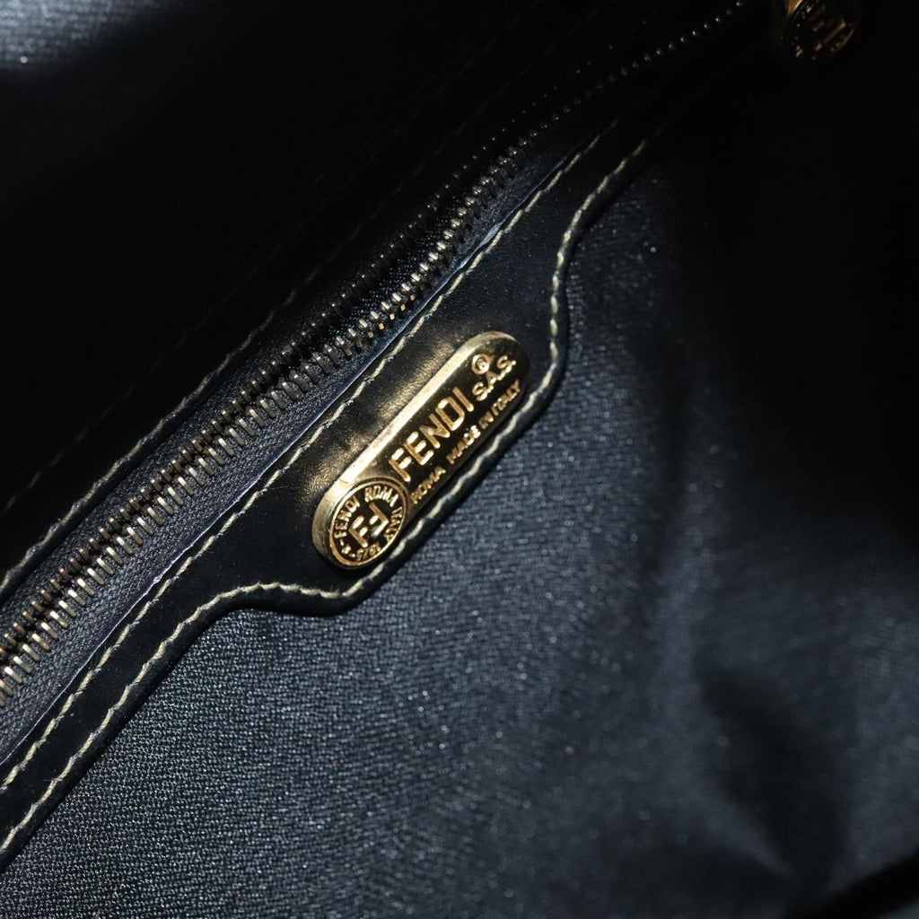 FENDI Pecan Canvas Backpack PVC Brown Black Gold 105418