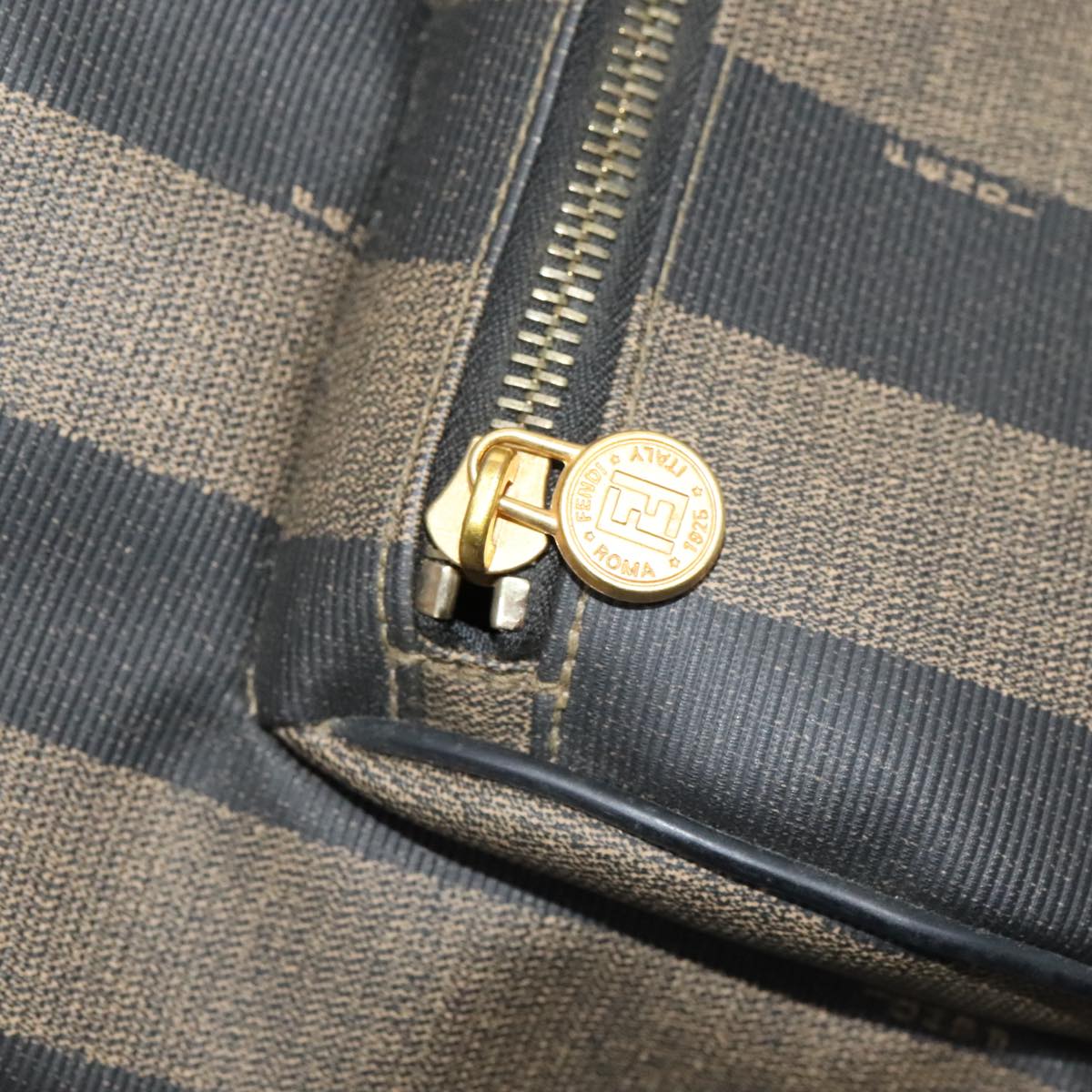 FENDI Pecan Canvas Backpack PVC Brown Black Gold 105418