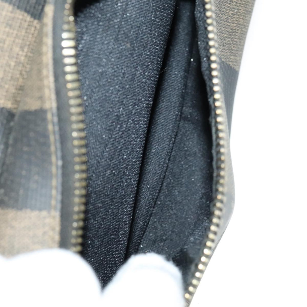 FENDI Pecan Canvas Backpack PVC Brown Black Gold 105418