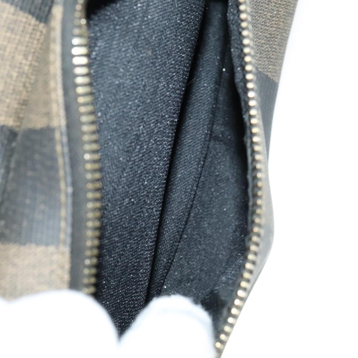 FENDI Pecan Canvas Backpack PVC Brown Black Gold 105418