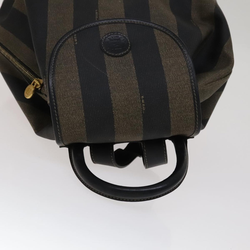 FENDI Pecan Canvas Backpack PVC Brown Black Gold 105418