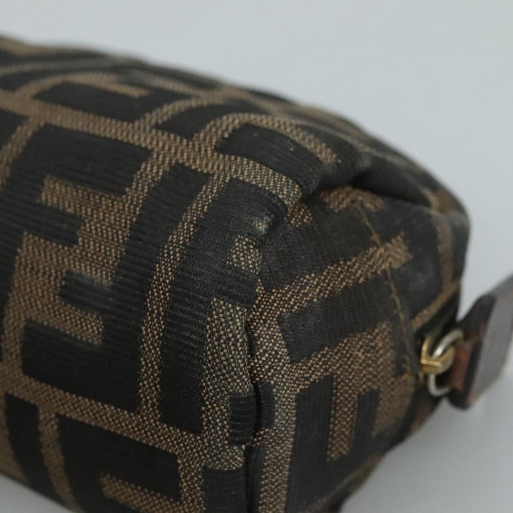 FENDI Zucca Canvas Pouch Brown Black Gold 105658