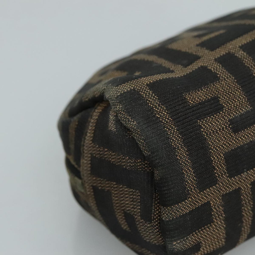 FENDI Zucca Canvas Pouch Brown Black Gold 105658