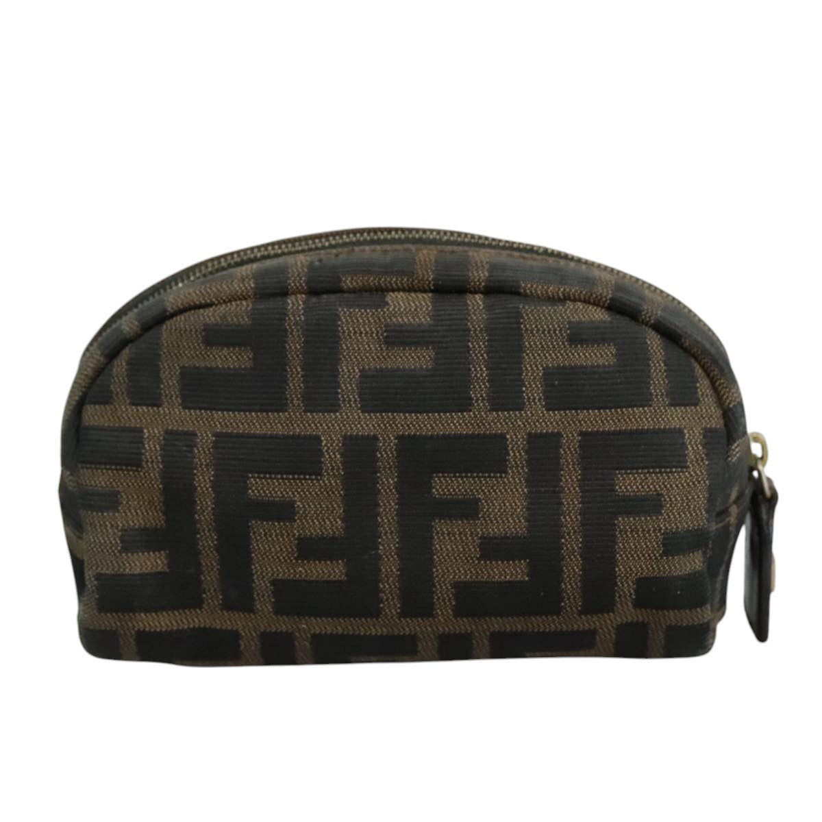 FENDI Zucca Canvas Pouch Brown Black Gold 105658