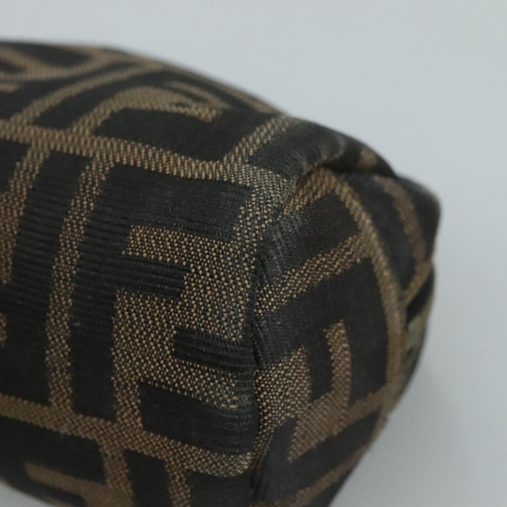 FENDI Zucca Canvas Pouch Brown Black Gold 105658
