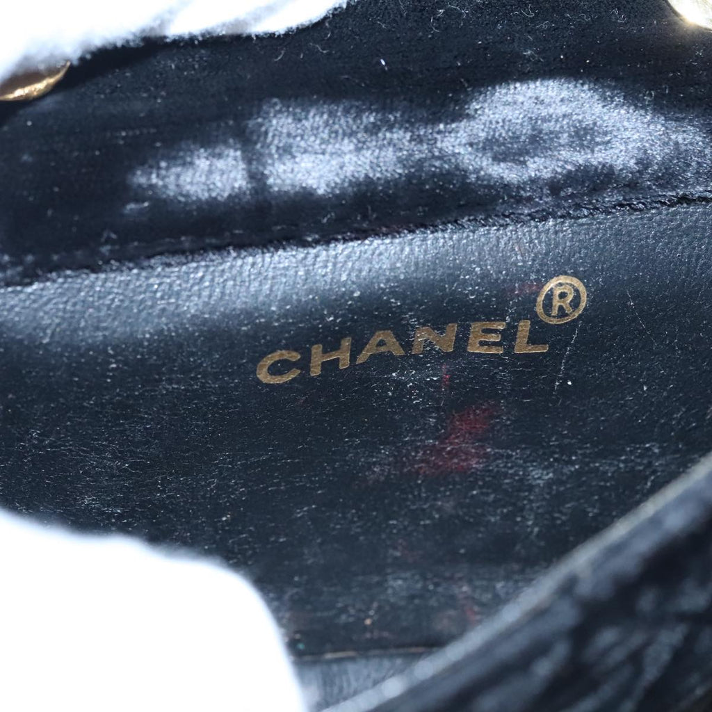 CHANEL Matelasse Chain Shoulder Bag Velor Black Gold CC 105662