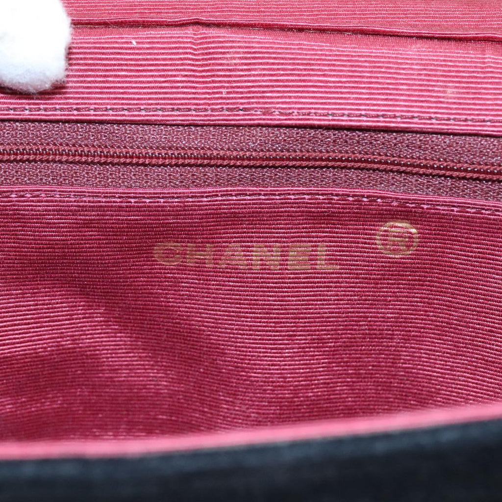 CHANEL Chain Shoulder Bag Suede Black CC 105831