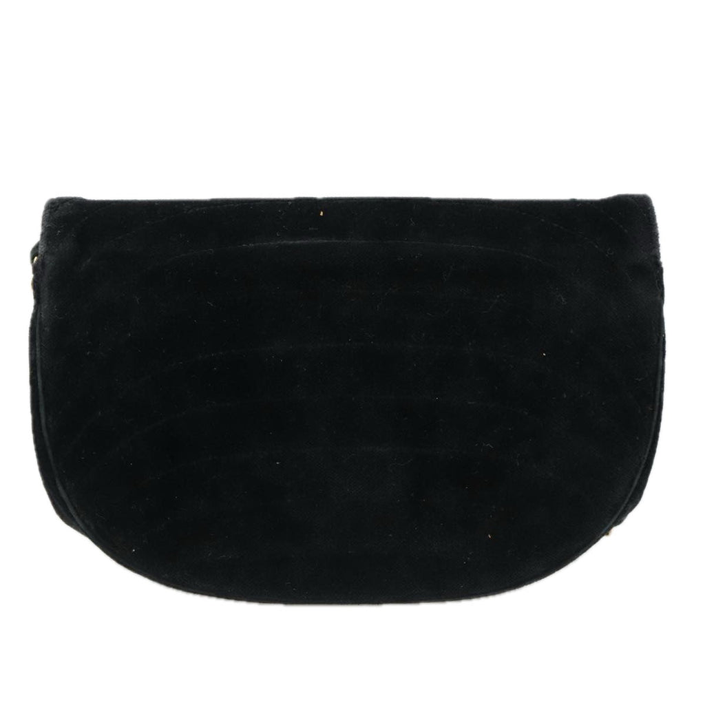 CHANEL Chain Shoulder Bag Suede Black CC 105831