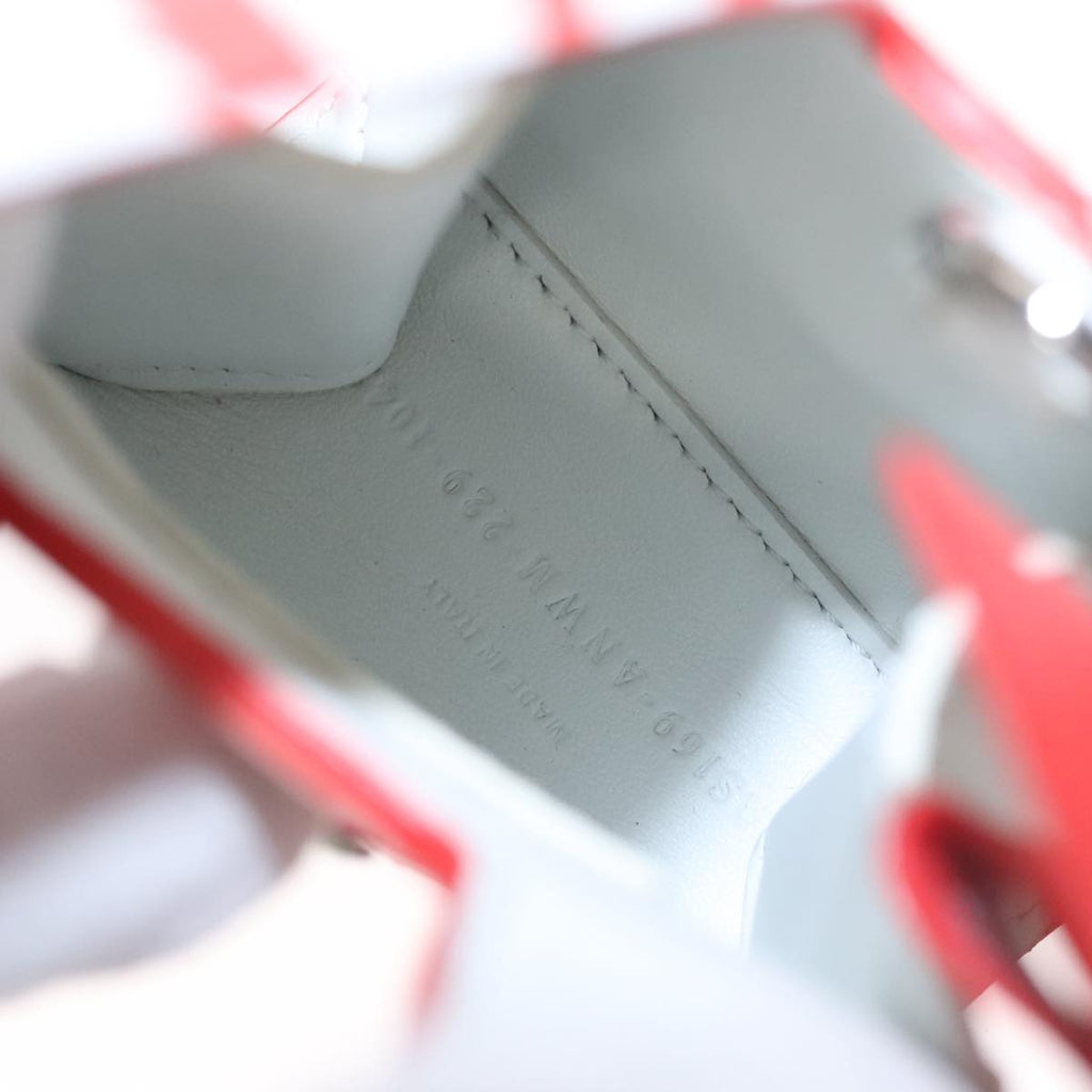 FENDI Shoulder Bag Leather White Red 105854A