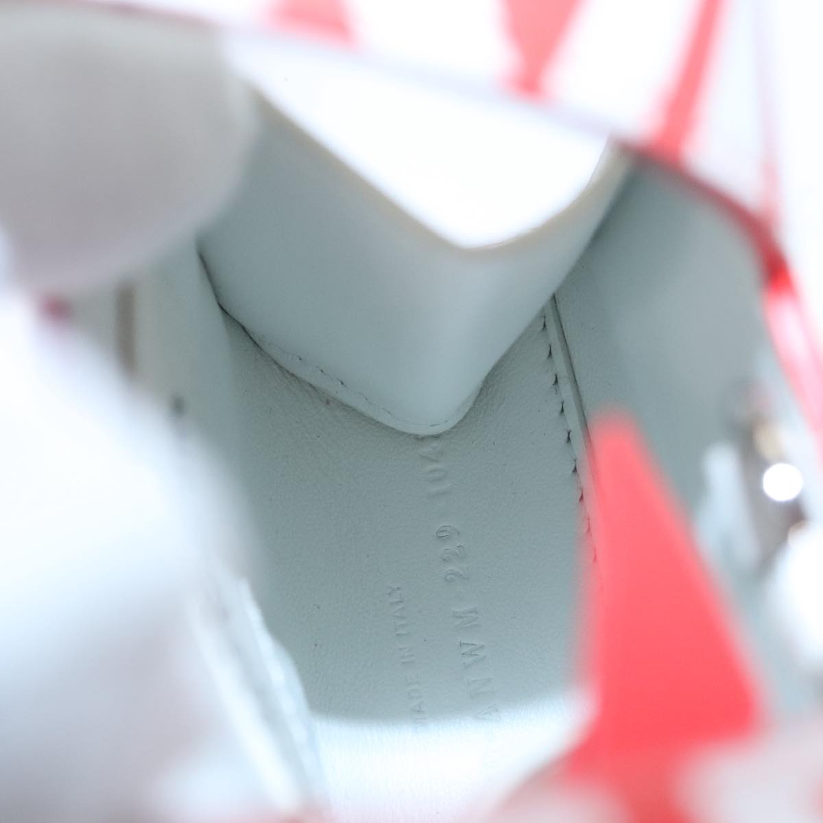 FENDI Shoulder Bag Leather White Red 105854A