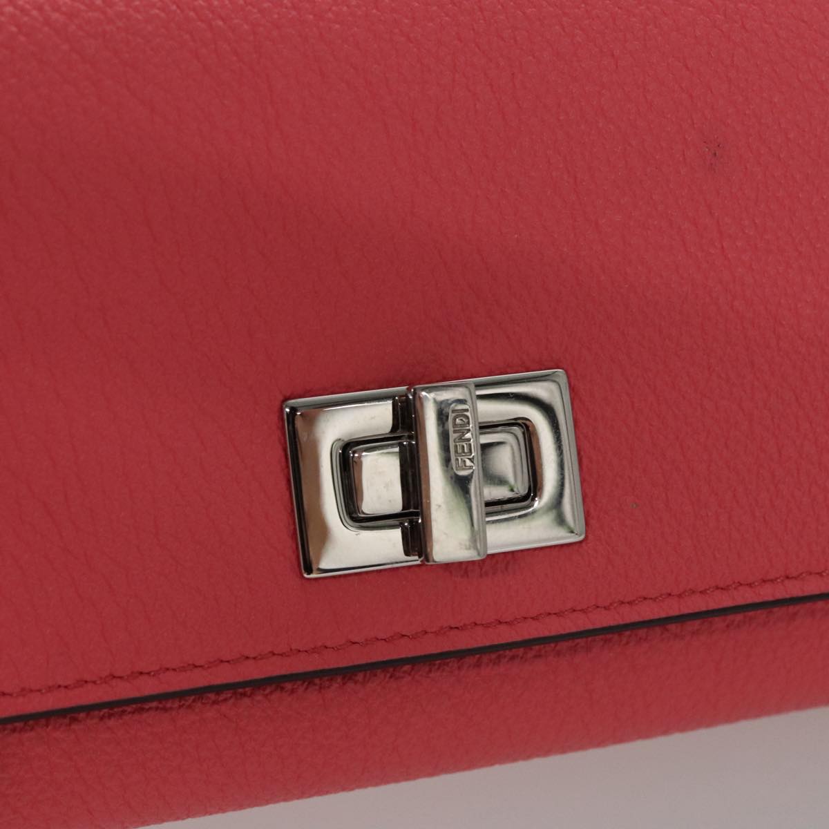 FENDI Peek A Boo Long Wallet Leather Pink 8M0427 105907