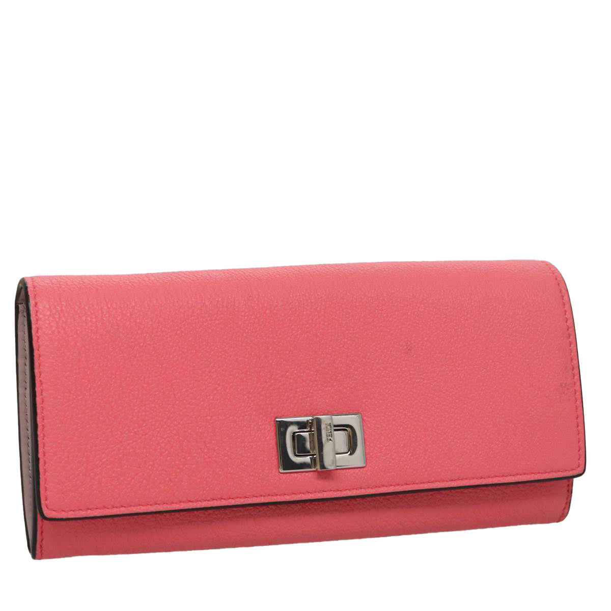 FENDI Peek A Boo Long Wallet Leather Pink 8M0427 105907