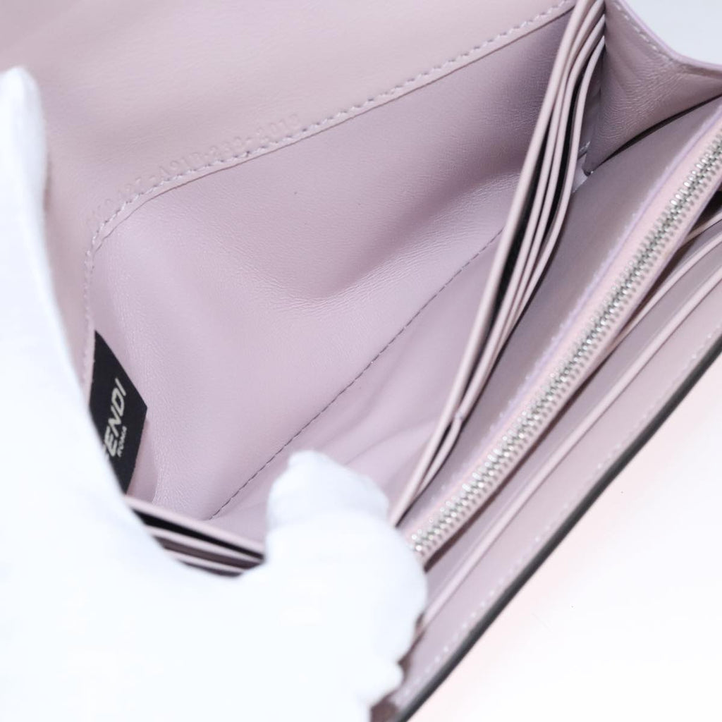 FENDI Peek A Boo Long Wallet Leather Pink 8M0427 105907