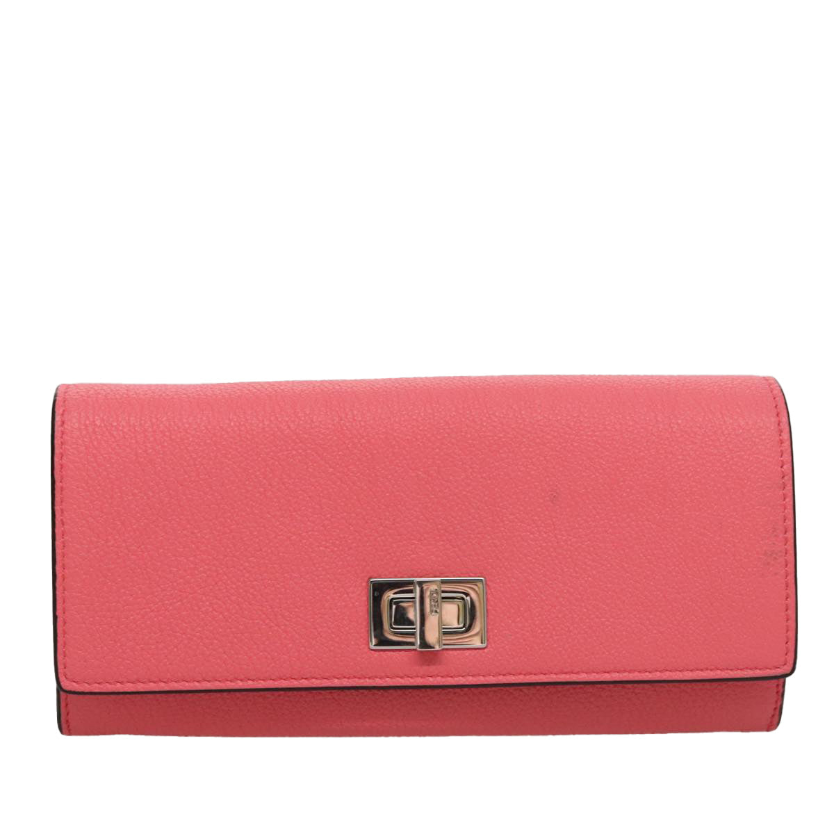 FENDI Peek A Boo Long Wallet Leather Pink 8M0427 105907