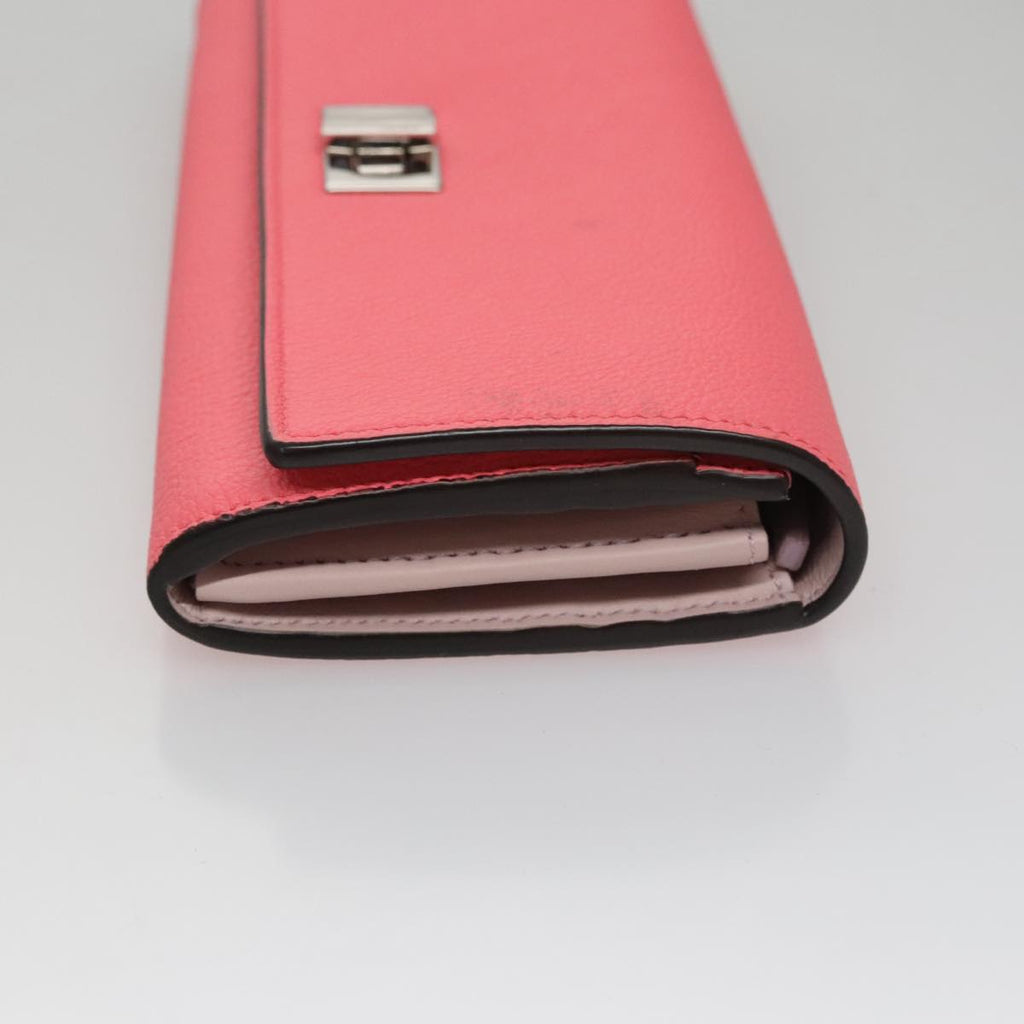 FENDI Peek A Boo Long Wallet Leather Pink 8M0427 105907