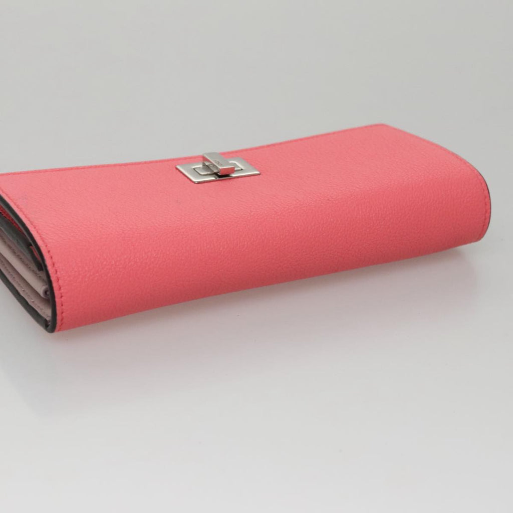 FENDI Peek A Boo Long Wallet Leather Pink 8M0427 105907