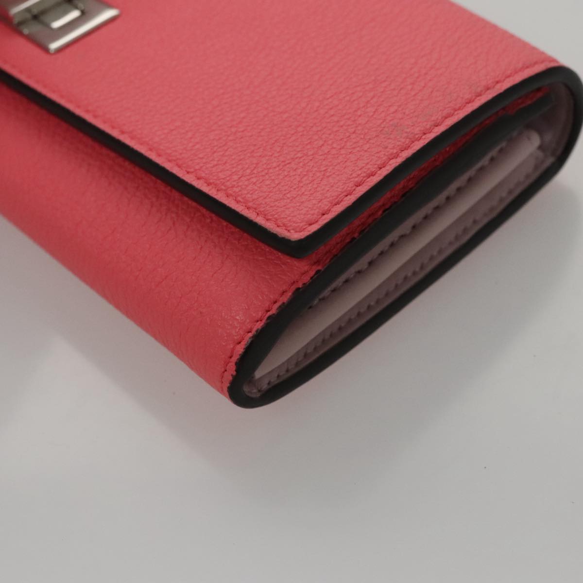 FENDI Peek A Boo Long Wallet Leather Pink 8M0427 105907