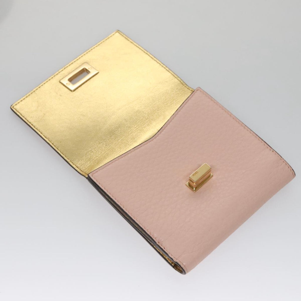 FENDI Peek A Boo Wallet Leather Pink 105912