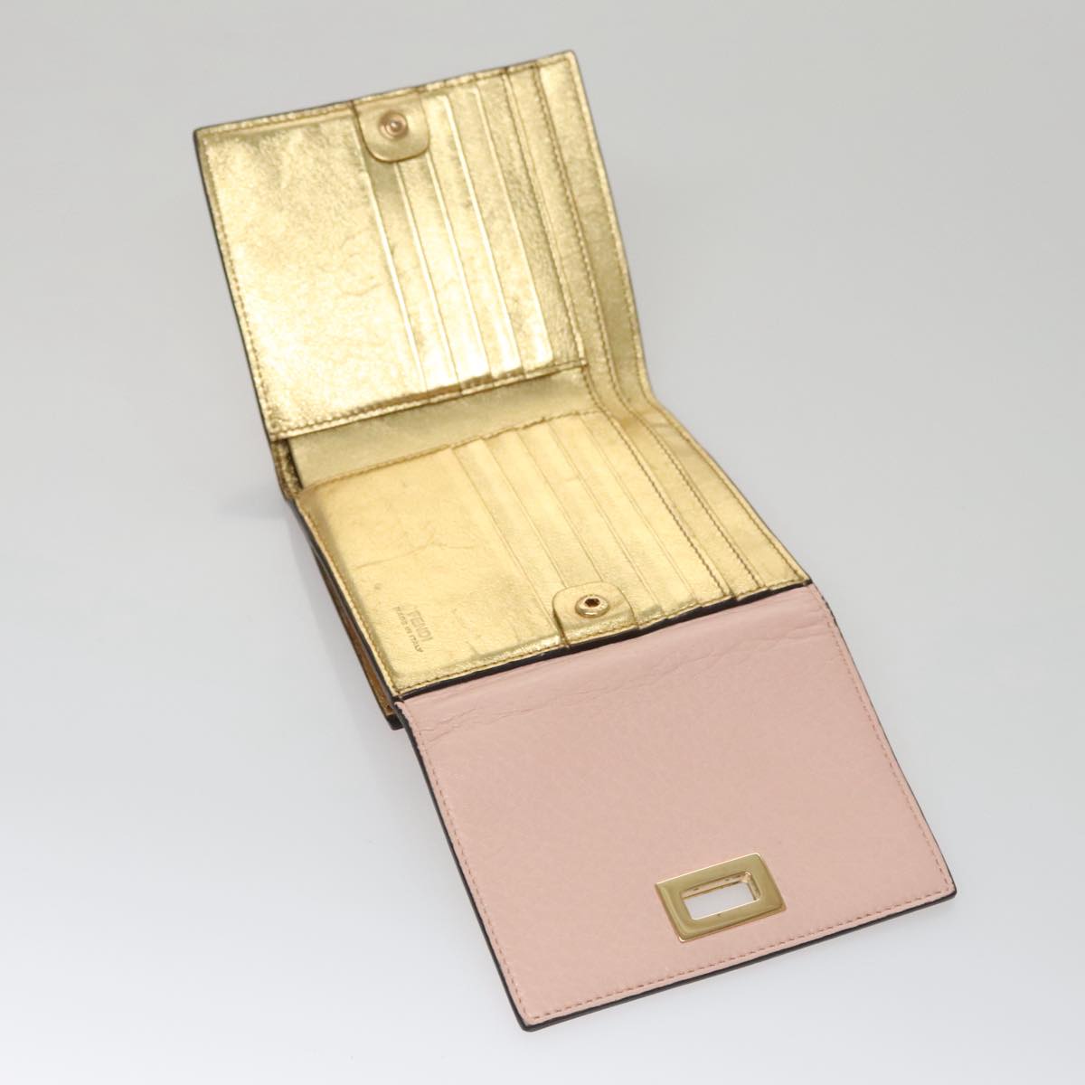 FENDI Peek A Boo Wallet Leather Pink 105912