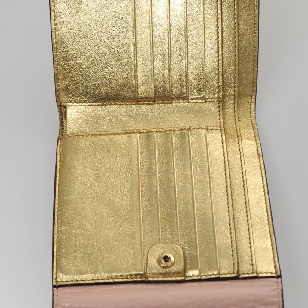 FENDI Peek A Boo Wallet Leather Pink 105912