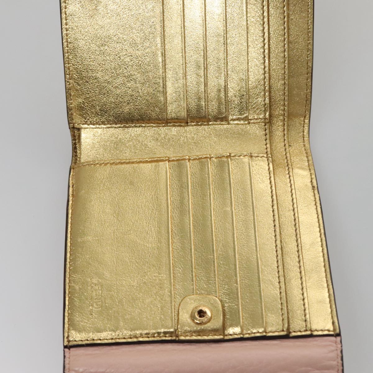 FENDI Peek A Boo Wallet Leather Pink 105912