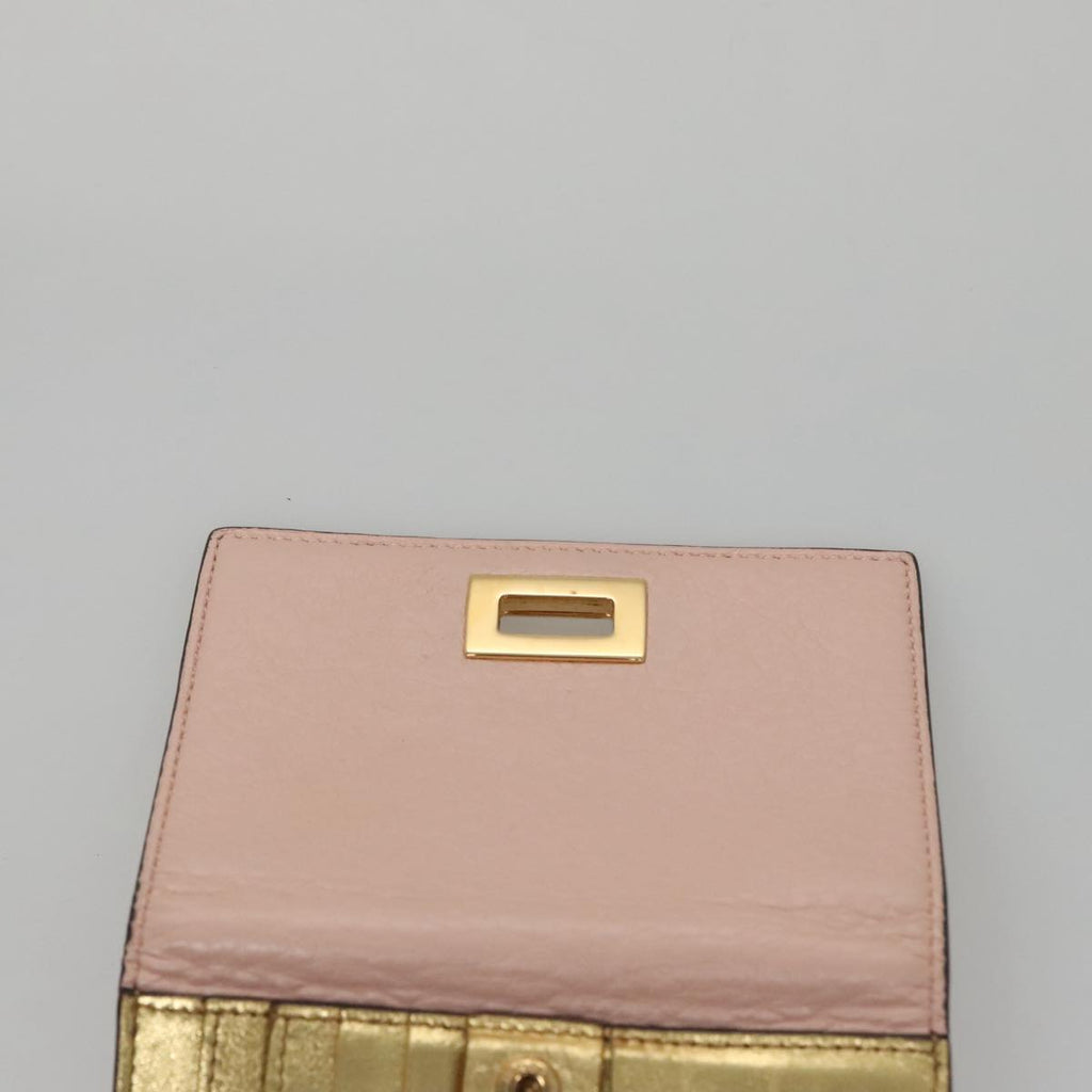 FENDI Peek A Boo Wallet Leather Pink 105912